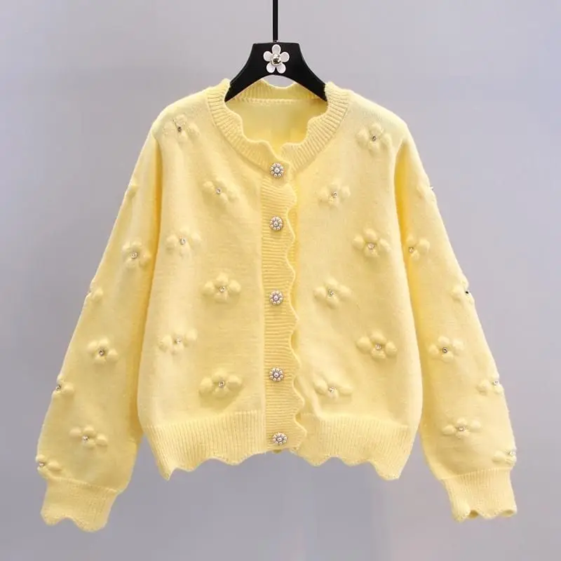 

Fashion Flower Knitted Cardigan Women Spring and Autumn Sweaters Cardigans Elegant Sweater Tops Thin Jacket Harajuku Clothing