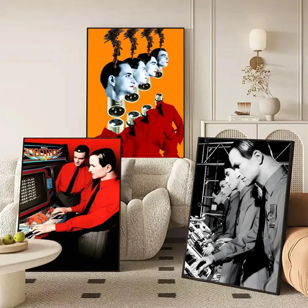 Band K-Kraftwerk Singer Poster Self-adhesive Art Waterproof Paper Sticker Coffee House Wall Decor