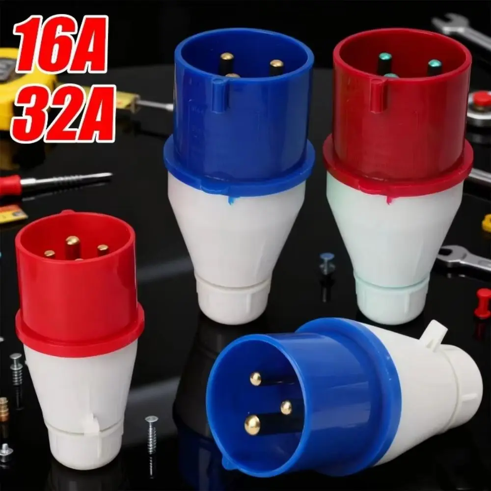 IP44 Rated Industrial Plug 3PIN 4PIN Insulated Socket Waterproof Connector Heavy Duty Wall Mounted Power Connector Outdoor Use