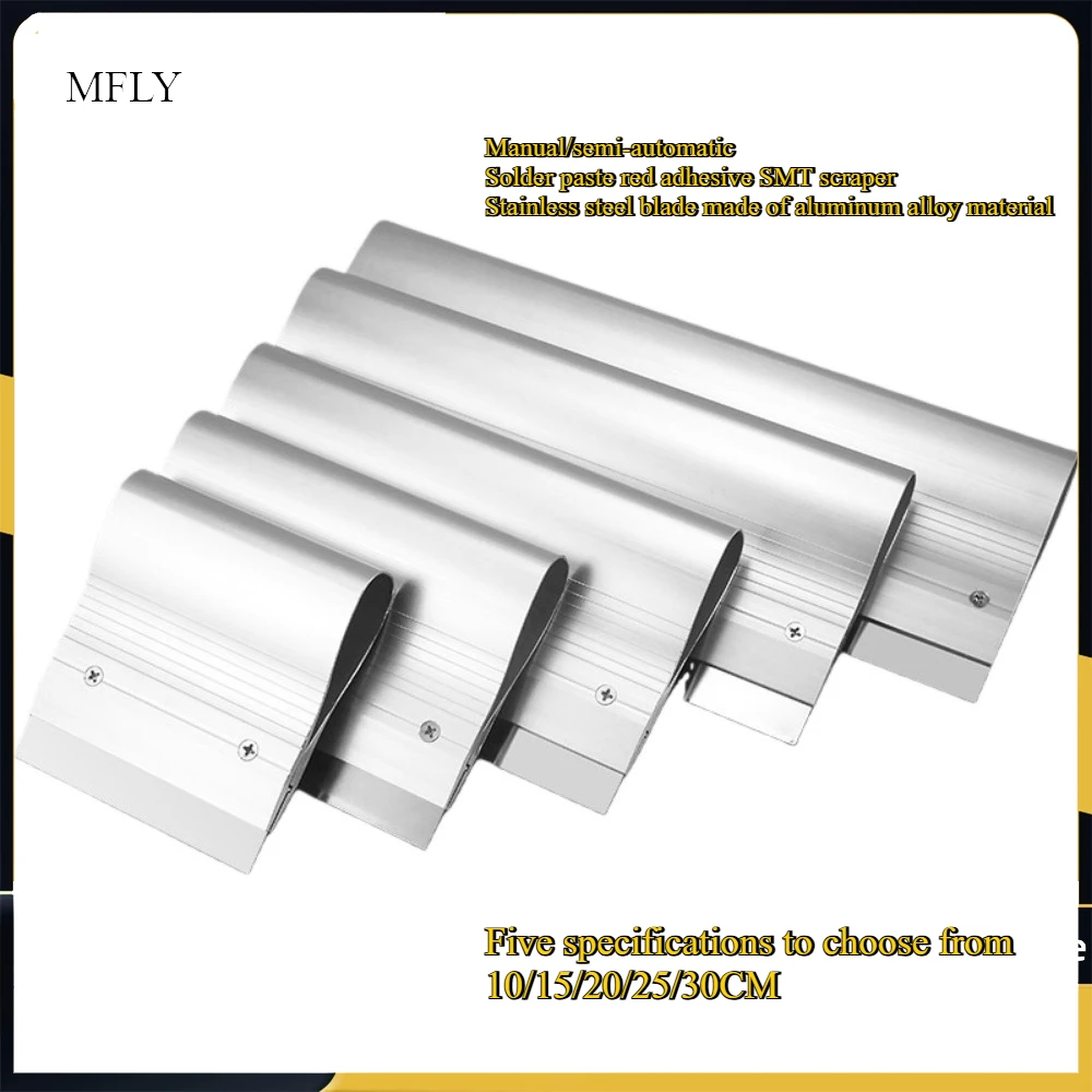 Professional Stainless Steel Solder Paste Squeegee Kit - 0.4mm Ultra-Thin Blade SMT Stencil Scraper for PCB Assembly