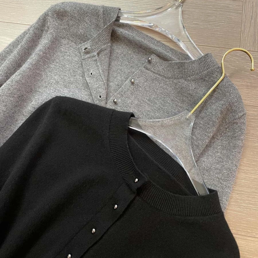 سترة صوف 100% بتصميم كلاسيكي كاجوال وبسيط