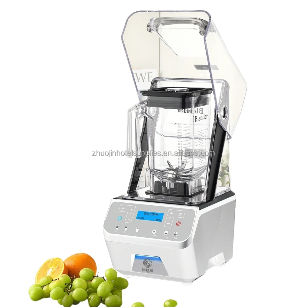 Brushless DC Motor Sound Proof Professional Blender 220V Touch Screen 2L Stainless Steel Blades 9 Speeds for Commercial