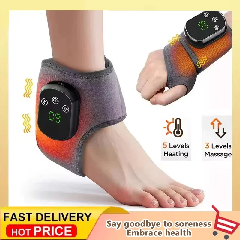

Электрический бандаж на лодыжку, регулируемый горячий компресс, вибрационный массаж, поддержка лодыжки, бандаж для запястного туннеля, инструмент для защиты ног