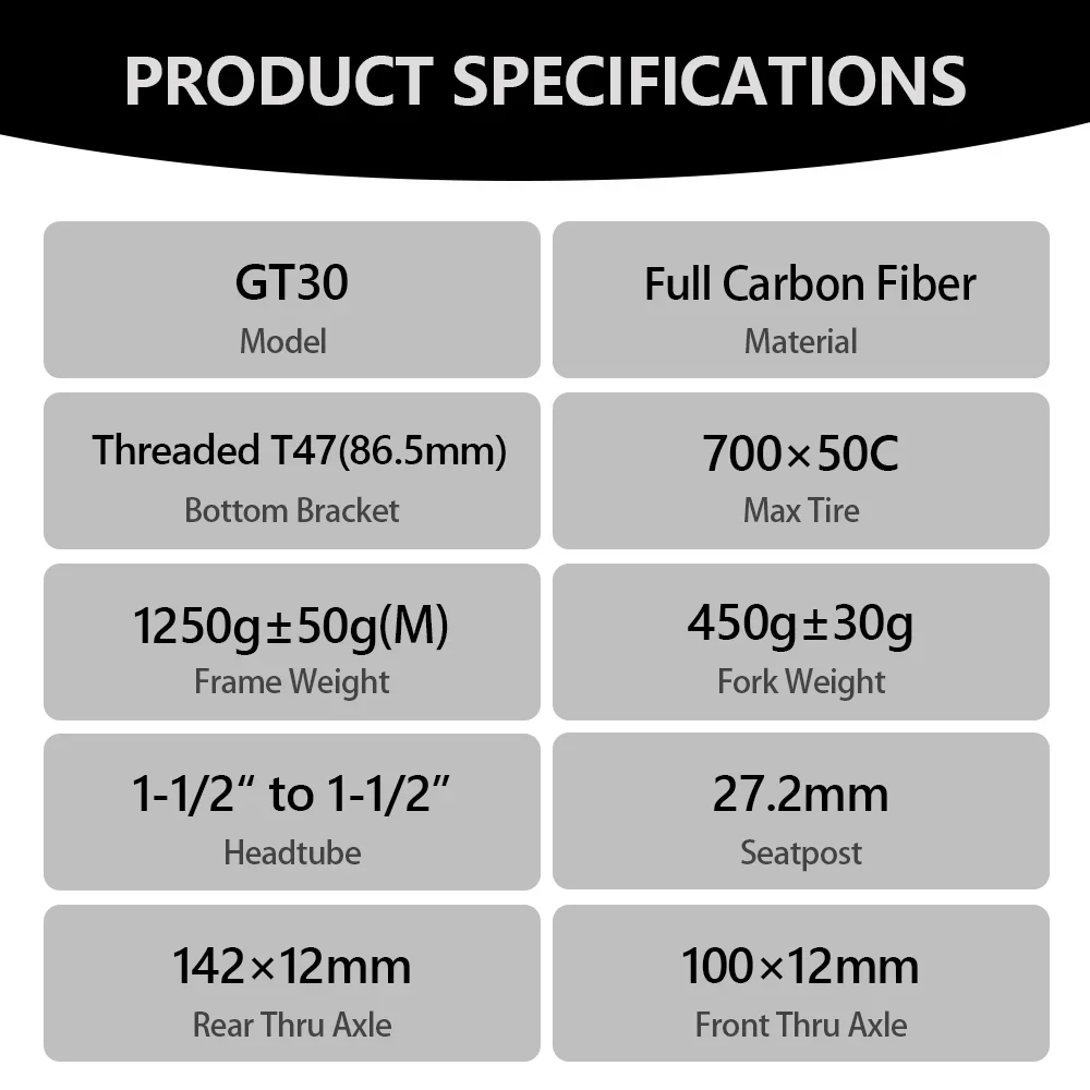 GT30 Carbon Gravel Frame Chameleon Paint Flat Mount Disc Brake 700C*50C Threaded T47 Gravel Bicycle Frameset Road Bike
