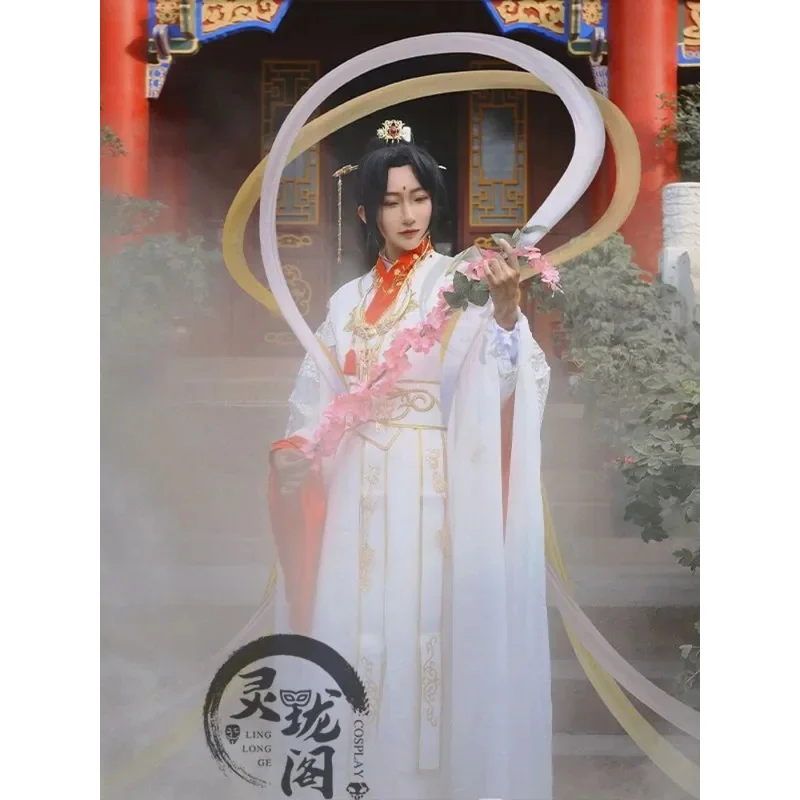 DY20 المسؤولين السماويين يباركون تاج الأمير الفرح الله شيه ليان كوس ريشة كيو الطاووس تأثيري حلي هان فو Halloween25