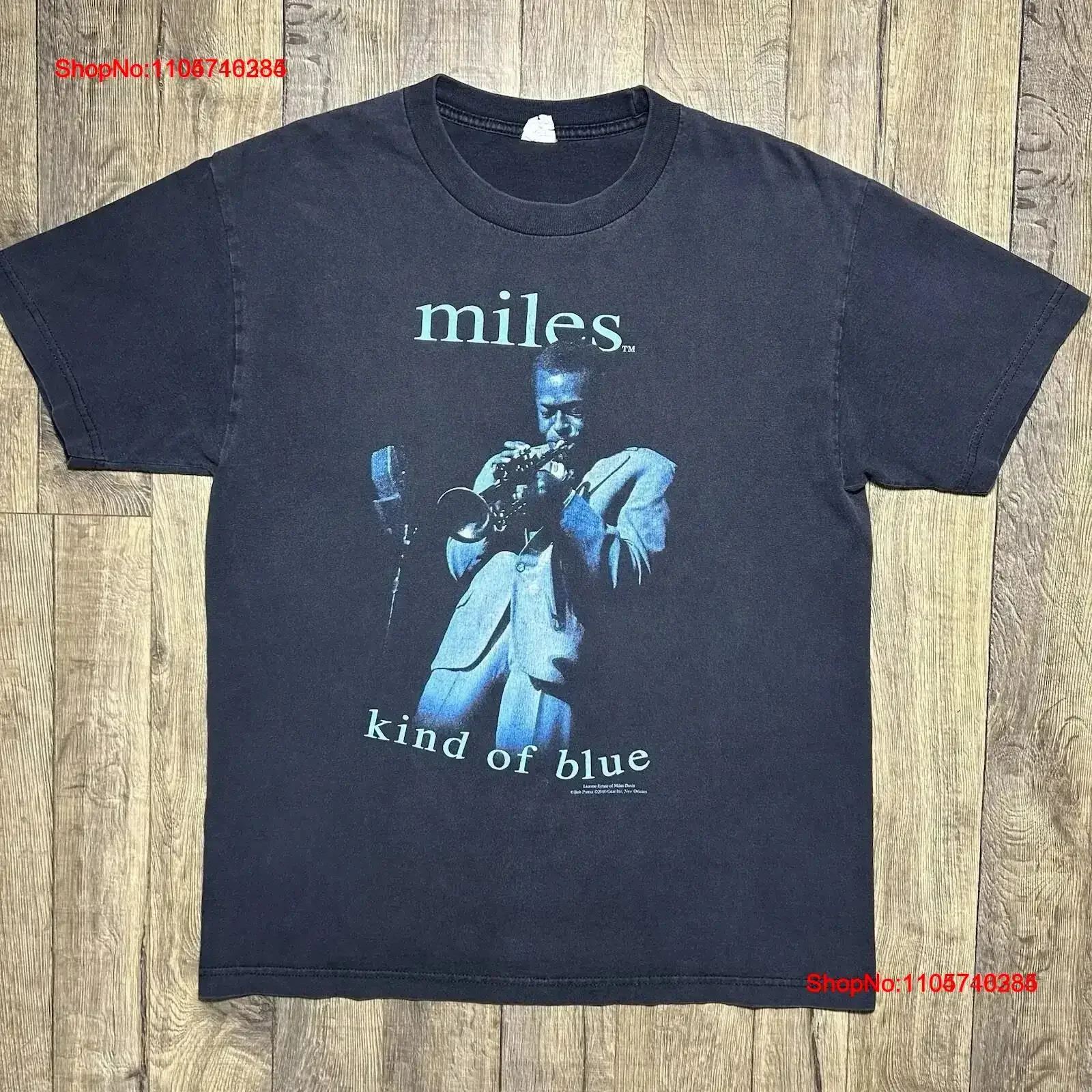 Vintage 90s Miles Davis Kind Of Blue Jazz T Shirt Black Mens Size Large Music Washed Top For Everyday Wear Breathable vintage