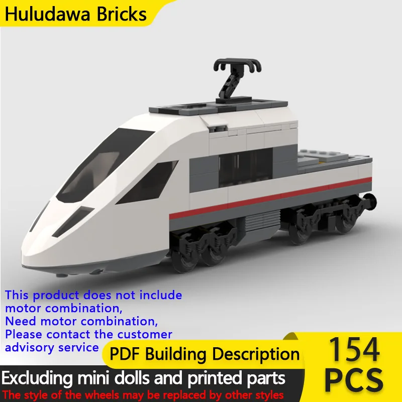City Car Model MOC Building Bricks Electric Locomotive Head Modular Technology Children Holiday Gifts Assemble Toys Suit