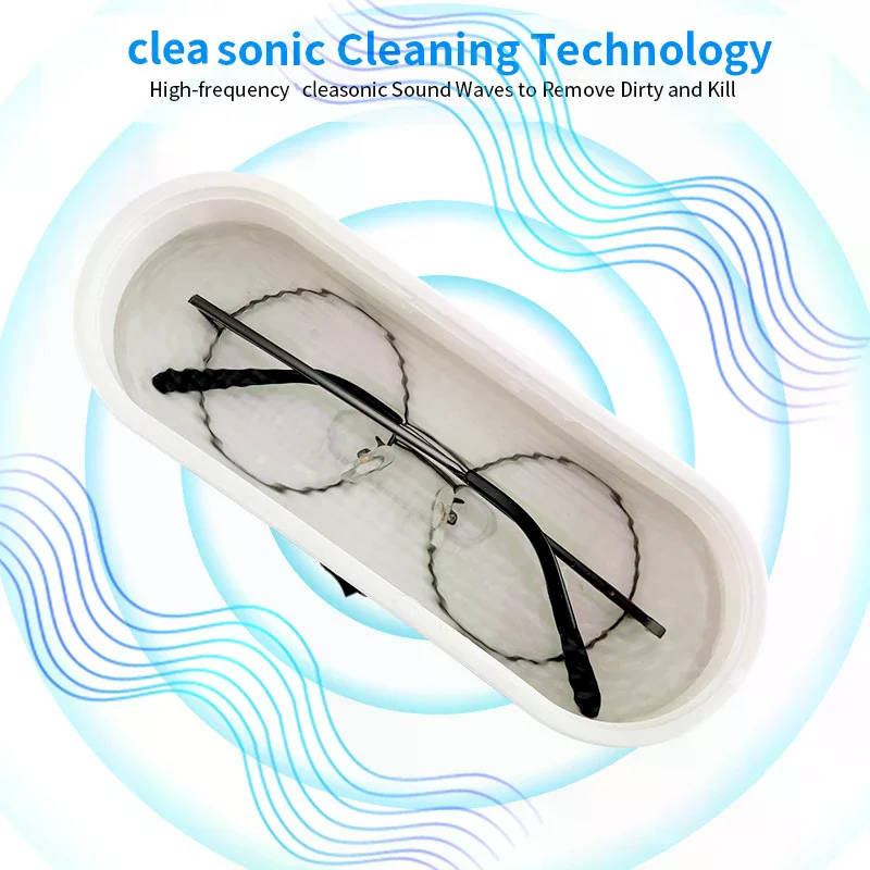 High-Frequency Ultrasonic Glasses Cleaner Machine Wireless Control Multi-Purpose Cleaning For Contact Lens Watch And Jewelry