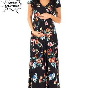 2023 Women's Dress Pregnant Fashion New Female Style Printed belt Breastfeeding Spring Spring Spring/Summer Long Dress 10 Main Sales Breastfeeding Dress - №7