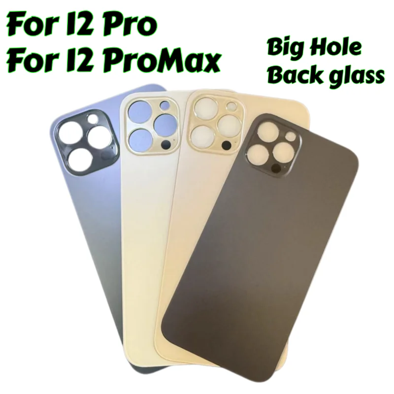 

1PCS large hole rear glass solid color suitable for iPhone 12 Pro Max 12PROMAX back cover glass repair rear tempered glass