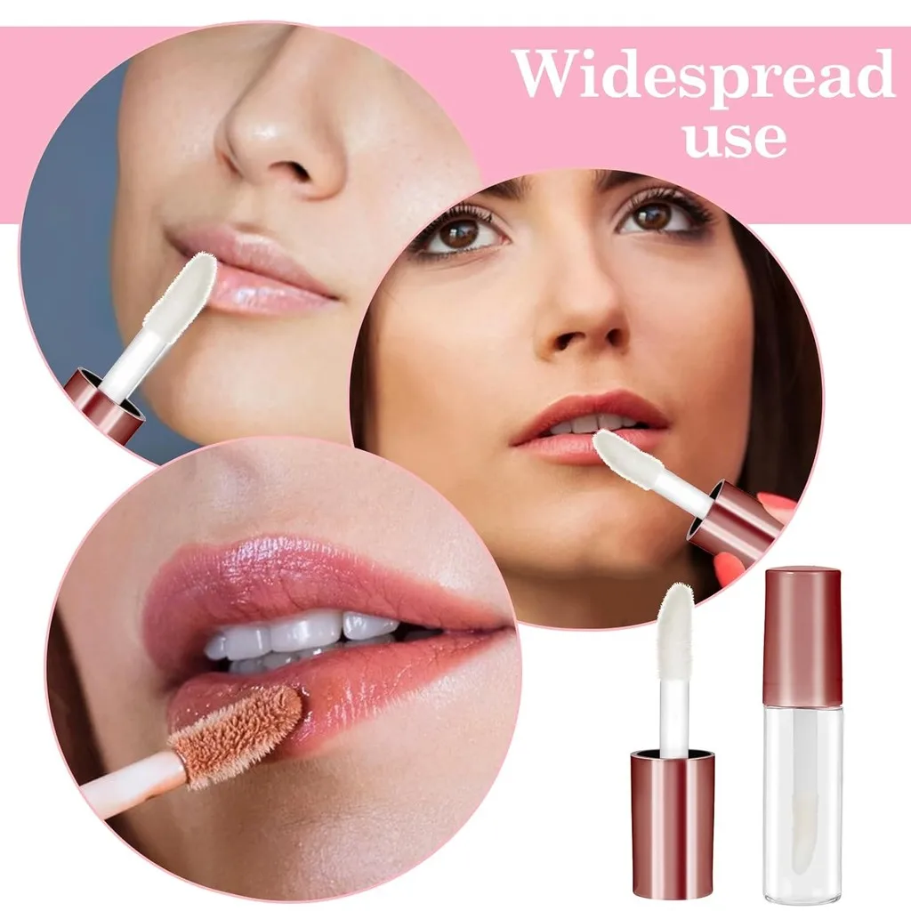 10 قطعة أنابيب ملمع الشفاه الفارغة 1.2 مللي زجاجات بلسم الشفاه الصغيرة القابلة لإعادة الملء حاويات ماكياج واضح زجاجات مستحضرات التجميل أحمر الشفاه مع المطاط