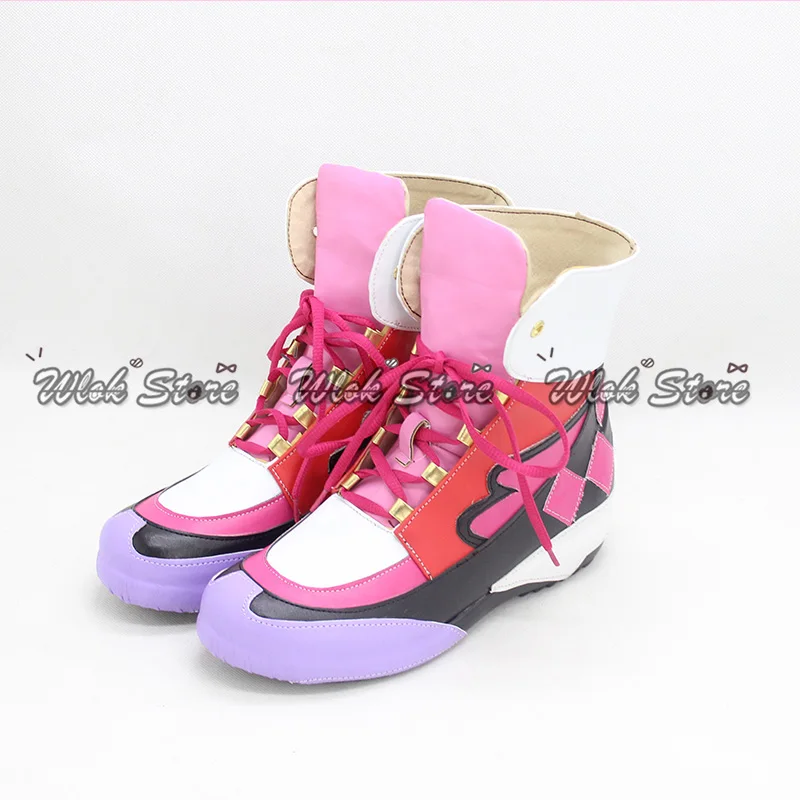Anime Pretty Derby Smart Falcon Cosplay Shoes Pink Sneakers High-Top Customized Halloween Carnival Party Role Play Shoes Women