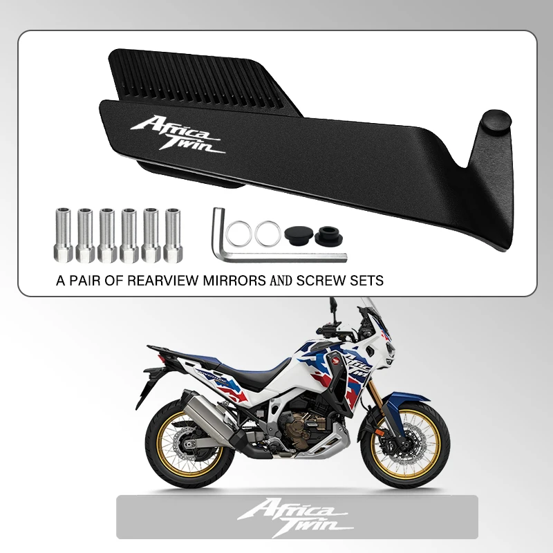 Track Certified Wide-angle Motorcycle Fixed Wind Wing Rearview Mirror For HONDA  Africa Twin CRF1100 CRF1100L AfricaTwin LNC750S