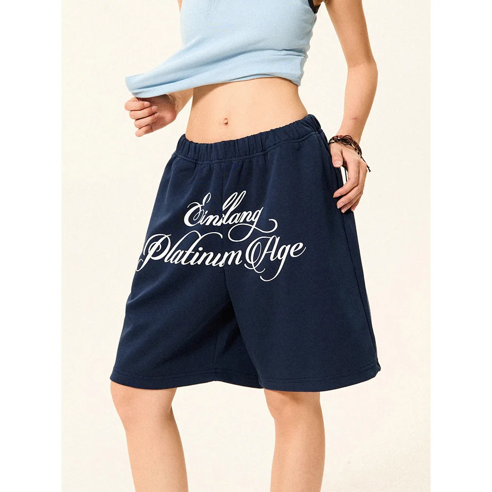 Damskie szorty z grafiką liter, casualowe, letnie, hip-hopowe, grunge, emo, do joggingu, spodnie dresowe, spodnie damskie Y2k Harajuku, luźne spodnie baggy