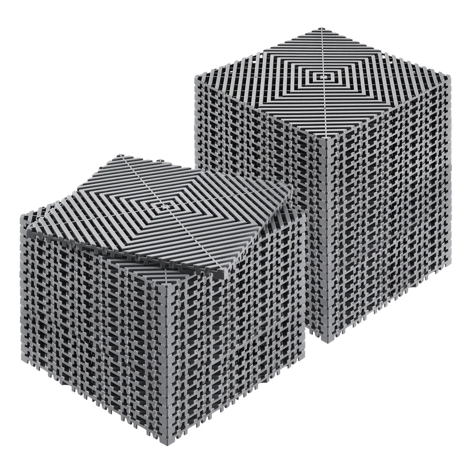 

Interlocking Drainage Mat, 12” X 12” Modular Interlocking Cushion, 40 Pcs Splicing Drainage Mats, Non-Slip Gray PP Drainage