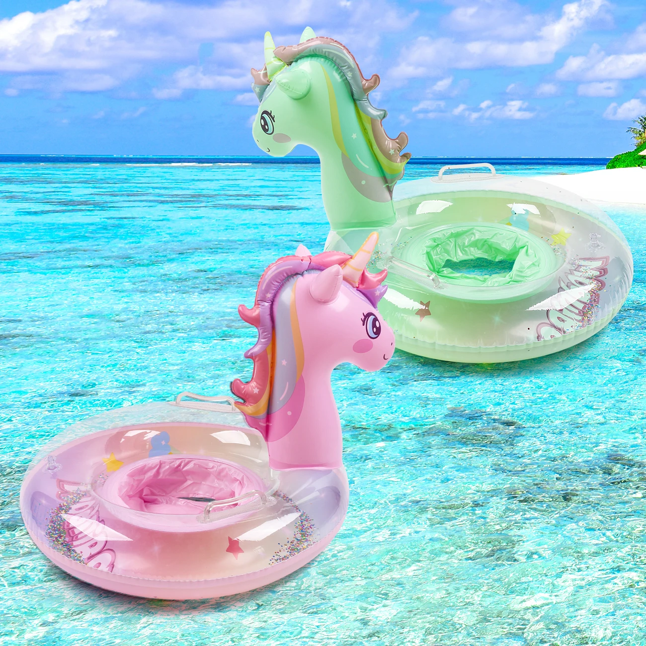 

Pool Float for Kids Unicorn Swim Floats for Toddlers Age 3-8 Years Inflatable Floaties Unicorn Swimming Ring