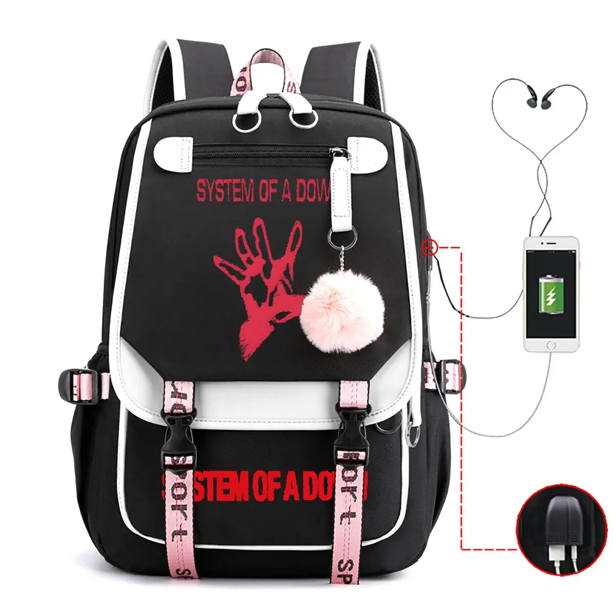 Rock Band Men Women Backpack Versatile Bagpack Large Capacity Student Backpack Laptop Travel Bag Youth School Backpacks