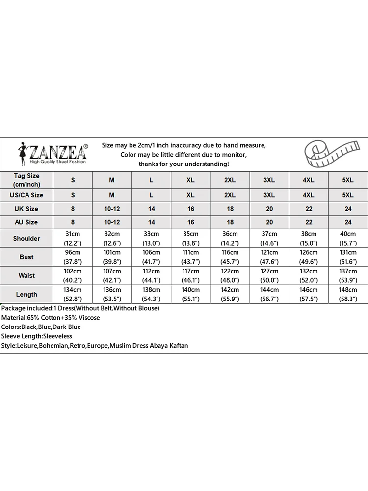 فستان الخريف ZANZEA مسلم دبي تركيا عباية فستان رداء الصيف المرأة بلا أكمام الدنيم الأزرق فستان الشمس الحمالات غير رسمية