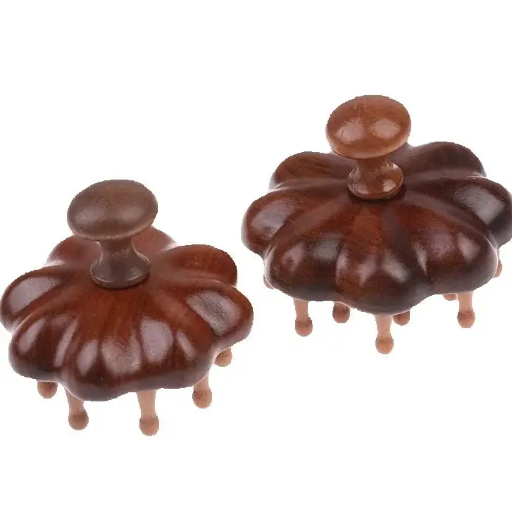 

Natural Wooden Anti-Static Meridian Comb - Wide Tooth Design with 12/20 Claw Gua Sha Scratcher - Promotes Blood Circulation