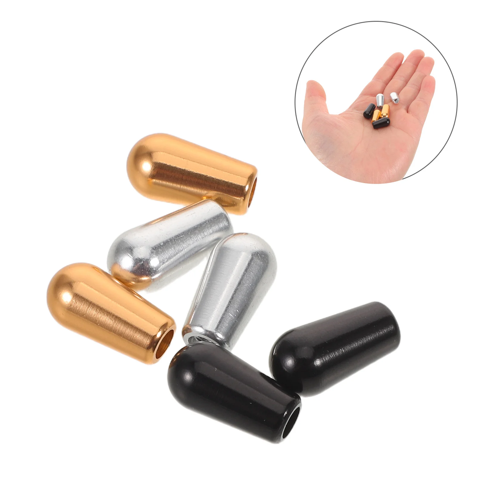

6 pcs Electric Guitar Accessories Metal Pickup Switch Caps M3.5 Thread 3 Way Toggle Knob Tips For Guitar Parts Replacement