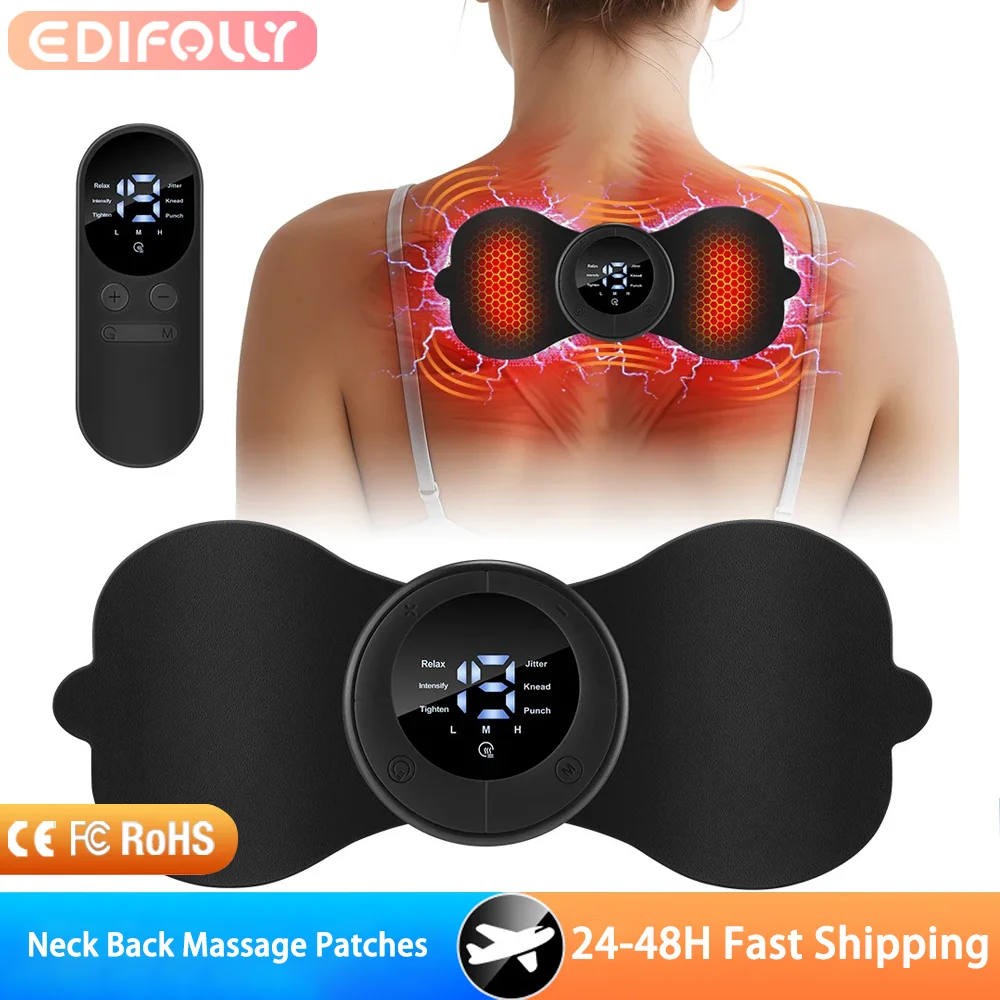 

EMS Massage Patches Heating Stimulator Neck Back Shoulder Full Body Massager Pads Remote Control Muscle Relax Mini Patch 6 Modes