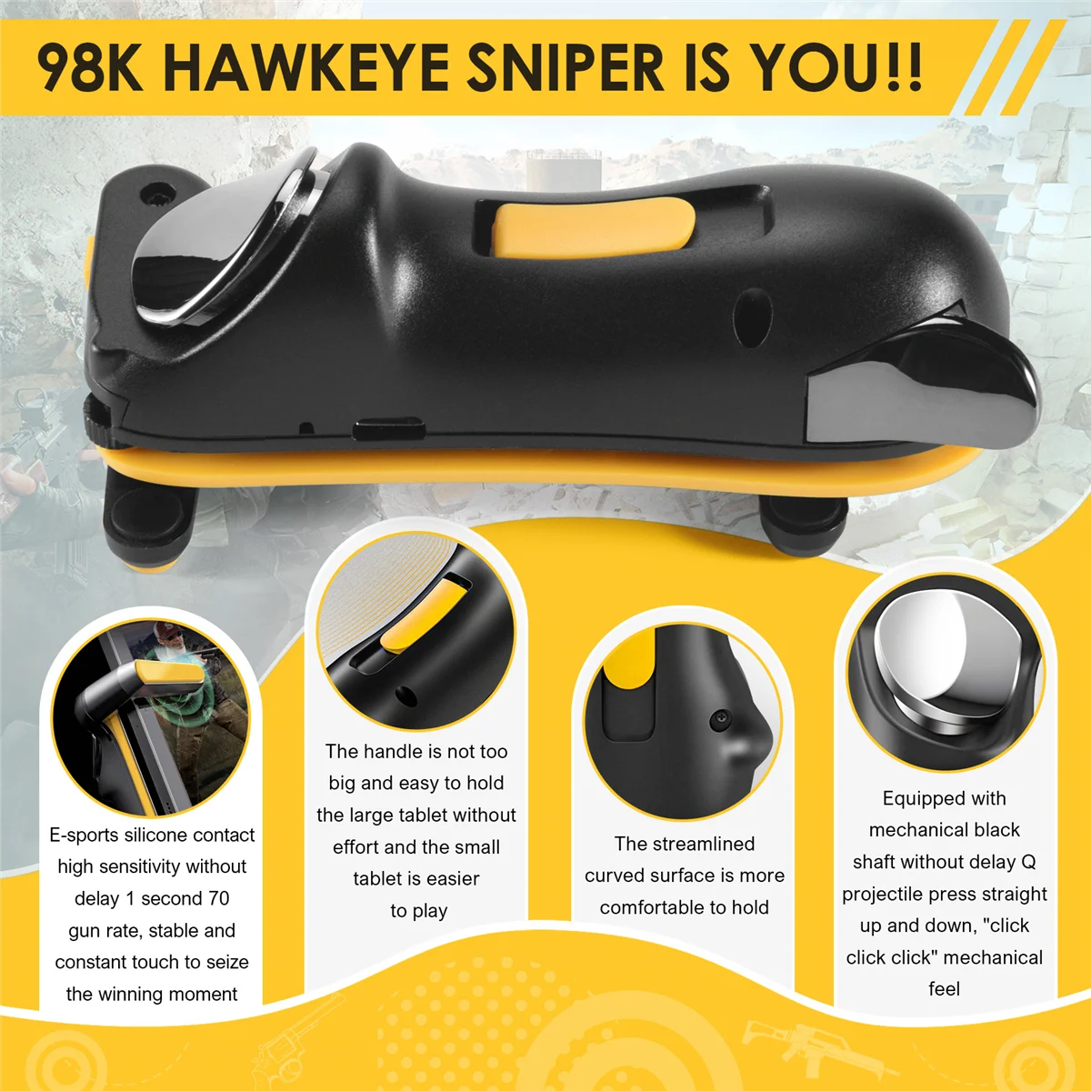 N-B63C PUBG وحدة تحكم الزناد لجهاز iPad اللوحي السعة L1R1 زر تهدف النار يشغل عصا التحكم للوحة الألعاب للهاتف المحمول