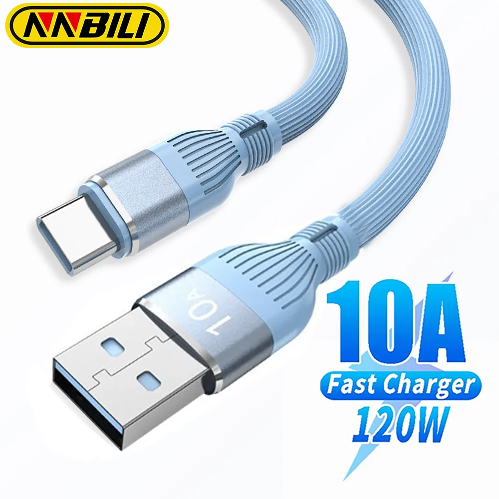 NNBILI 고속 USB A to C 충전 케이블, 범용 120W / 10A 데이터 전송 와이어 – 삼성, 샤오미, 화웨이 호환