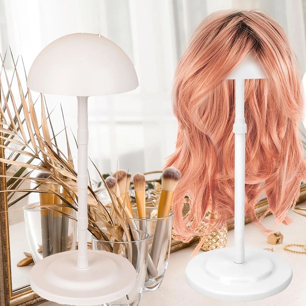 

1pc Wig Stand for Wigs Adjustable Height Wig Stand Plastic Wigs Holder Stands Hat Display Stand for Multiple WigDrying Styling