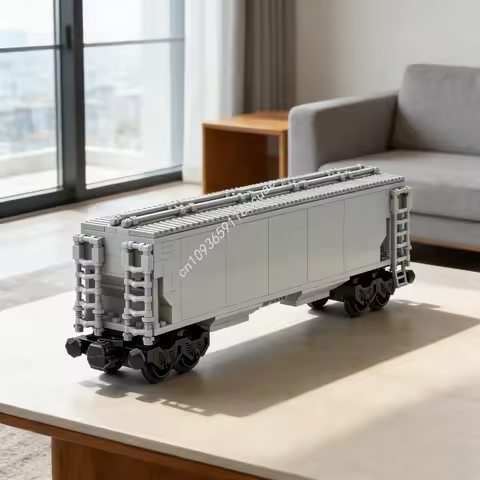 266pcs MOC City Trains Hopper Car Model Building Blocks Construction Assemble DIY Creative Toys Christmas Gifts Idea Education