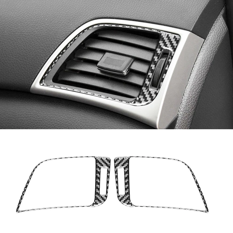 Carbon Fiber Dashboard Side Air Vent Outlet Left Right Decorative Sticker Trim For Nissan Sentra Sylphy 2016-2019 Accessories