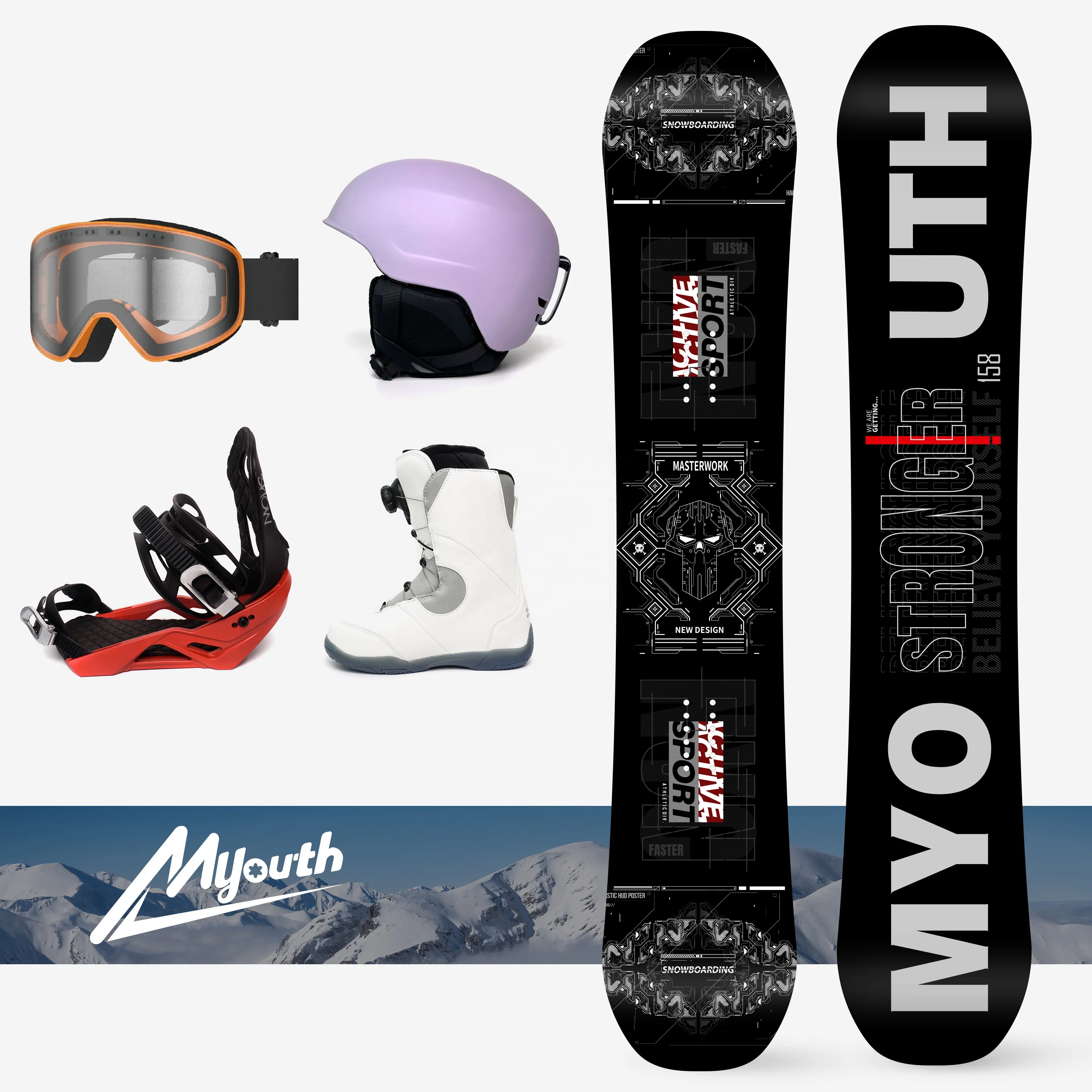 MYOUTH Retail OEM Wholesale Factory Price Step On Waterproof 3d Snowboardcustom