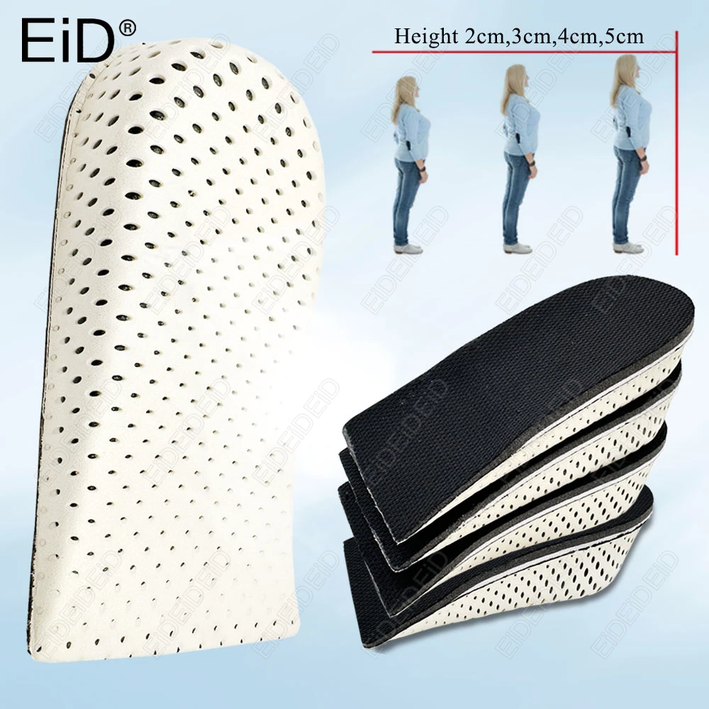 Half Shoe Insoles Heel Insert Sport Cushion Height Increase EVA Memory Foam Heel Lifting 2/3/4/5CM Taller Invisible Heighten Pad