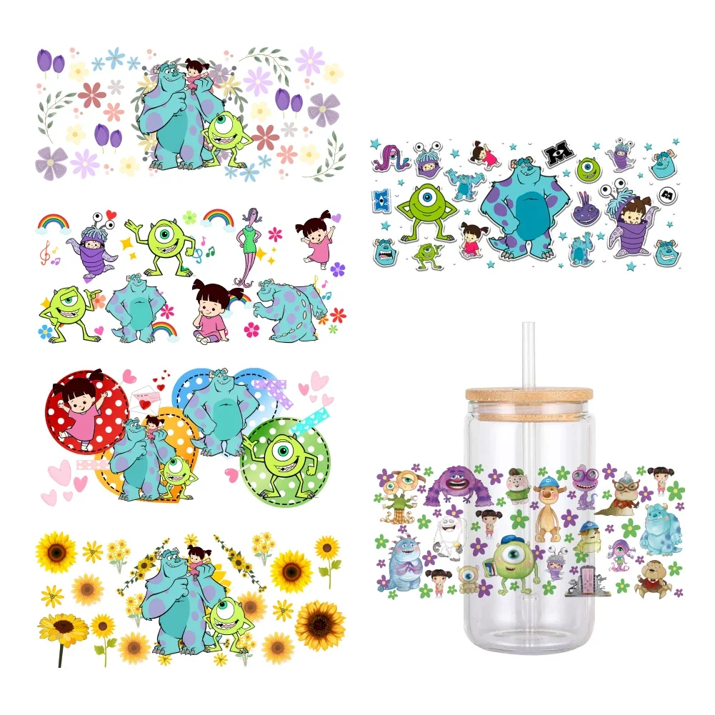 Disney Cartoon Monsters University UV DTF Transfer Sticker Waterproof Transfers Decals For 16oz Glass Cup Wrap Stickers