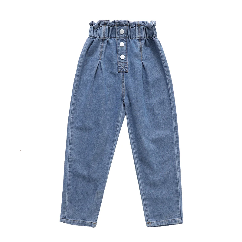 Girls Jeans With Button Kids Jeans For Girls High Waisted Jeans Children Casual Style Pants Children\'s Clothing Spring Autumn