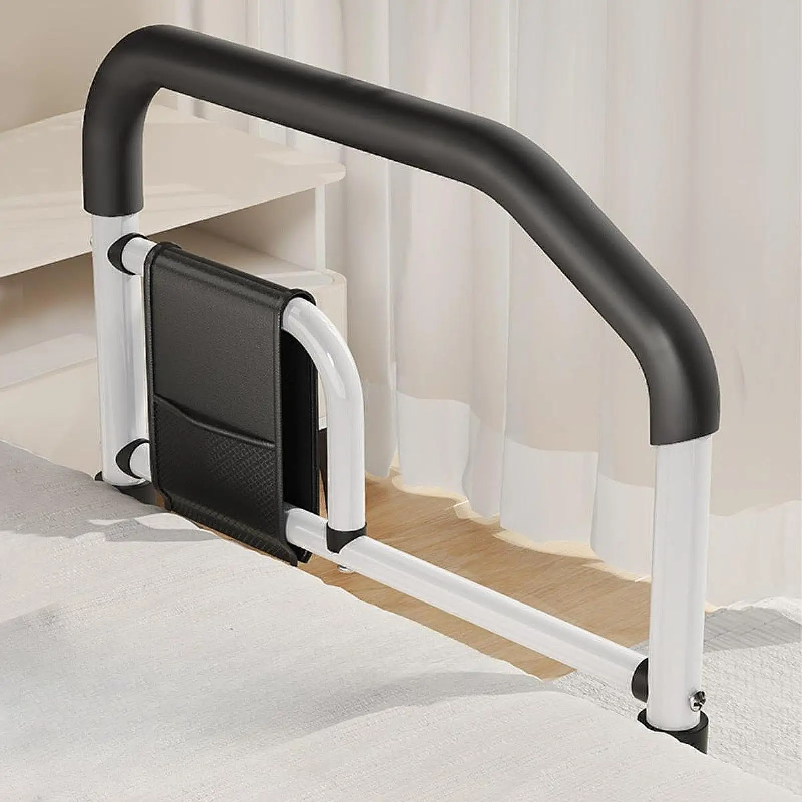 Seniors Bed Assist Rail Wide Base Versatile Professional 20x14.5x19inch Easily Install Accessories Bed Guard Bar PU Foam Handle