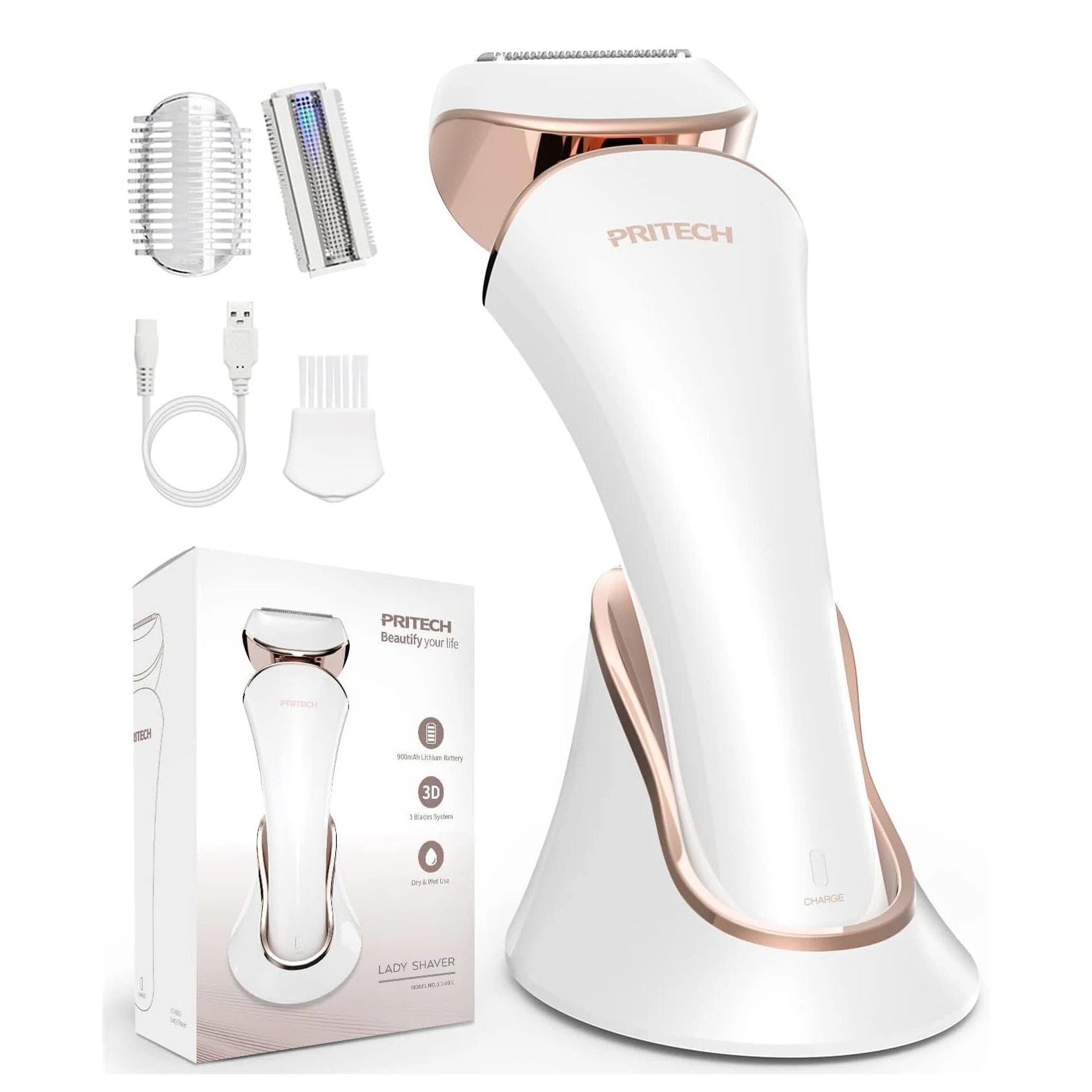 

Электрический эпилятор Pritech для женщин: бритва для ног и тела, удаление волос на лице, триммер для зоны бикини, для влажного и сухого использования