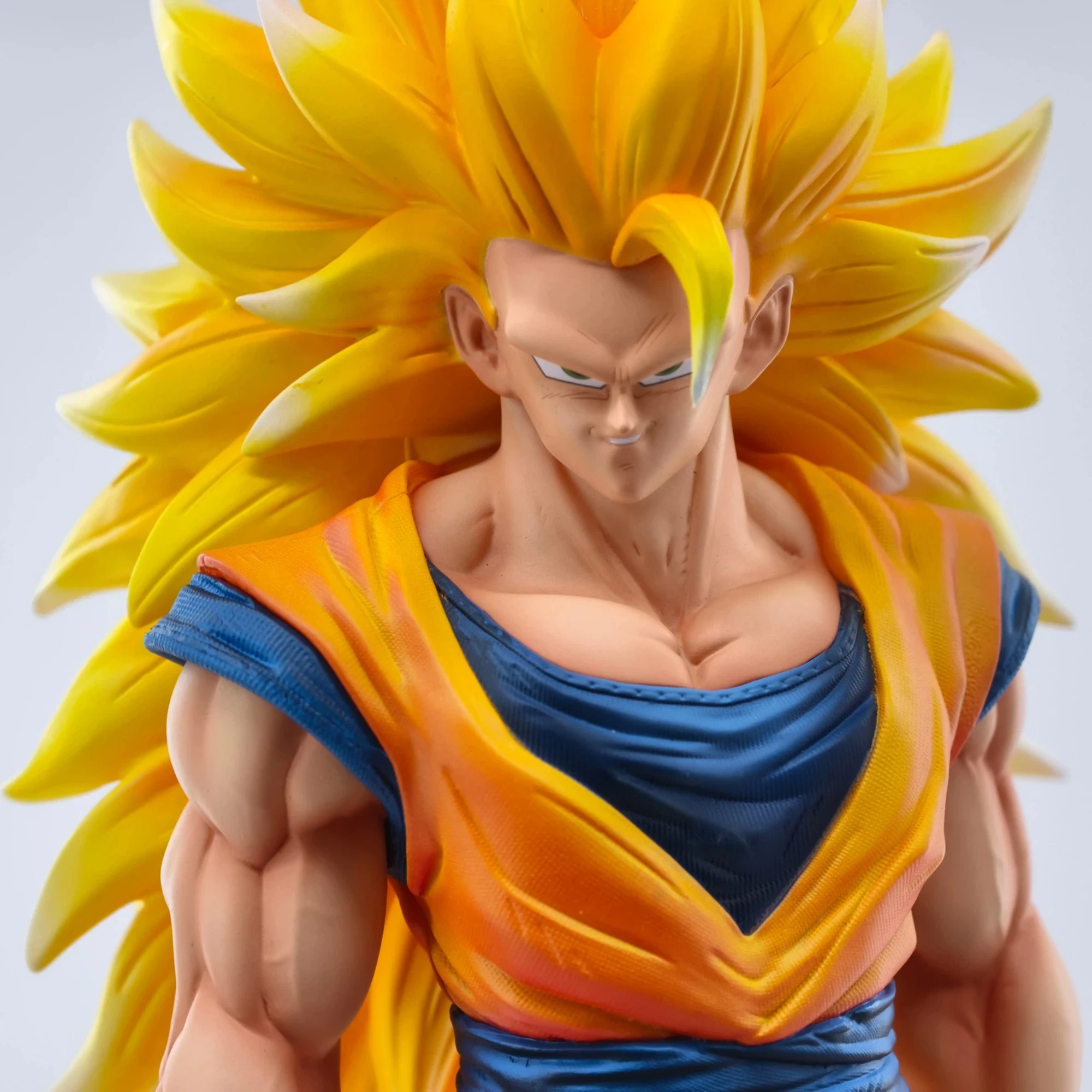 Juann Dragon Ball Z Super Saiyajin 3 Goku Figur 37 cm PVC Anime-Modellstatue Schreibtischdekoration Sammlerstück Geschenk für Anime-Fans