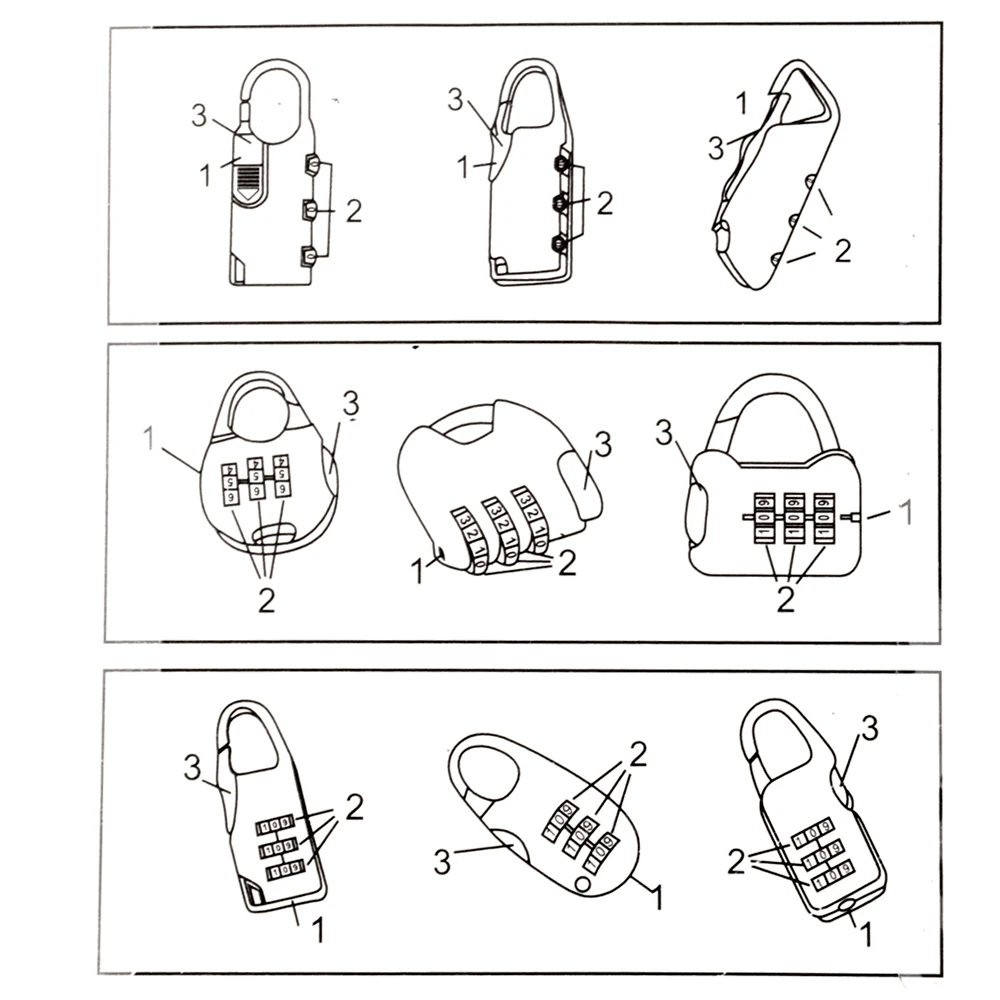 

Password Lock Combination Anti-theft Padlock 3 Digits Resettable Luggage Suitcase