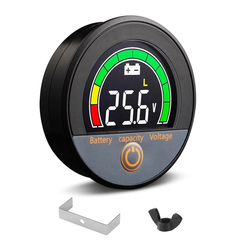

ABZY-12V 24V 48V 60V 84V Waterproof IP67 Battery Capacity Voltage Meter With Backlight LCD And Low-Voltage Alarm For Lithium
