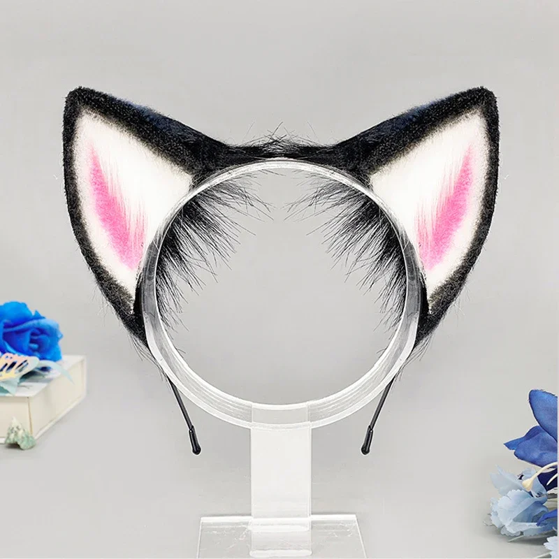 Kpop caccia alle streghe gruppo fatto a mano in pelliccia artificiale animale orc messenger tigre blu peluche copricapo coda oggetti di scena cosplay