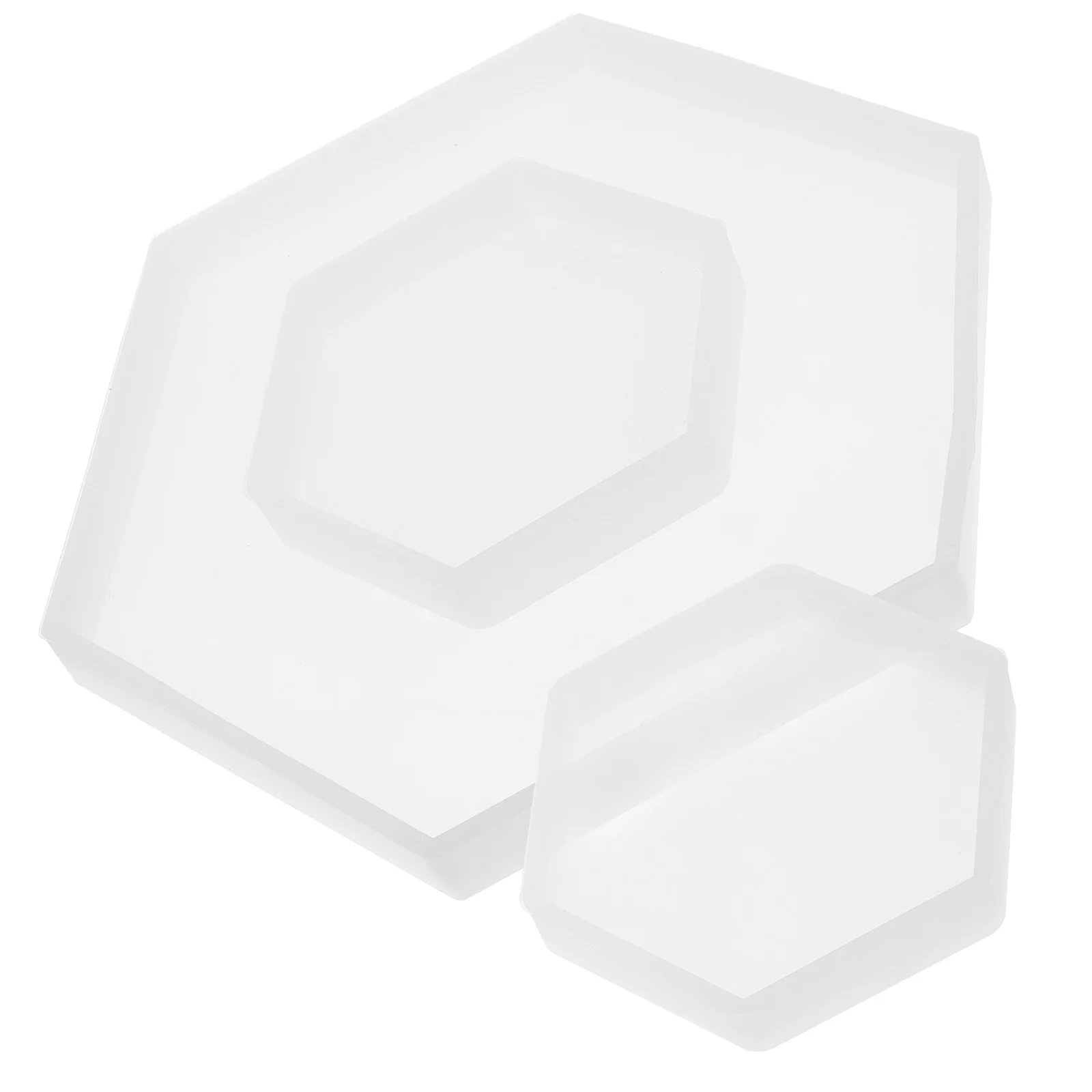 

3pcs Hexagon Display Stand Silicone Crystal Epoxy Mold For Jewelry Making Diy Crafts Reusable Flexible Tool Mold