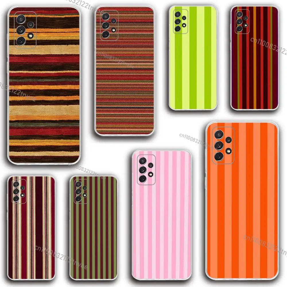

Colorful Striped Minimalist Phone Case Silicone For Samsung S30,23,21,22,20 FE lite,S10,9,PIus Note20ultra Soft Transparent