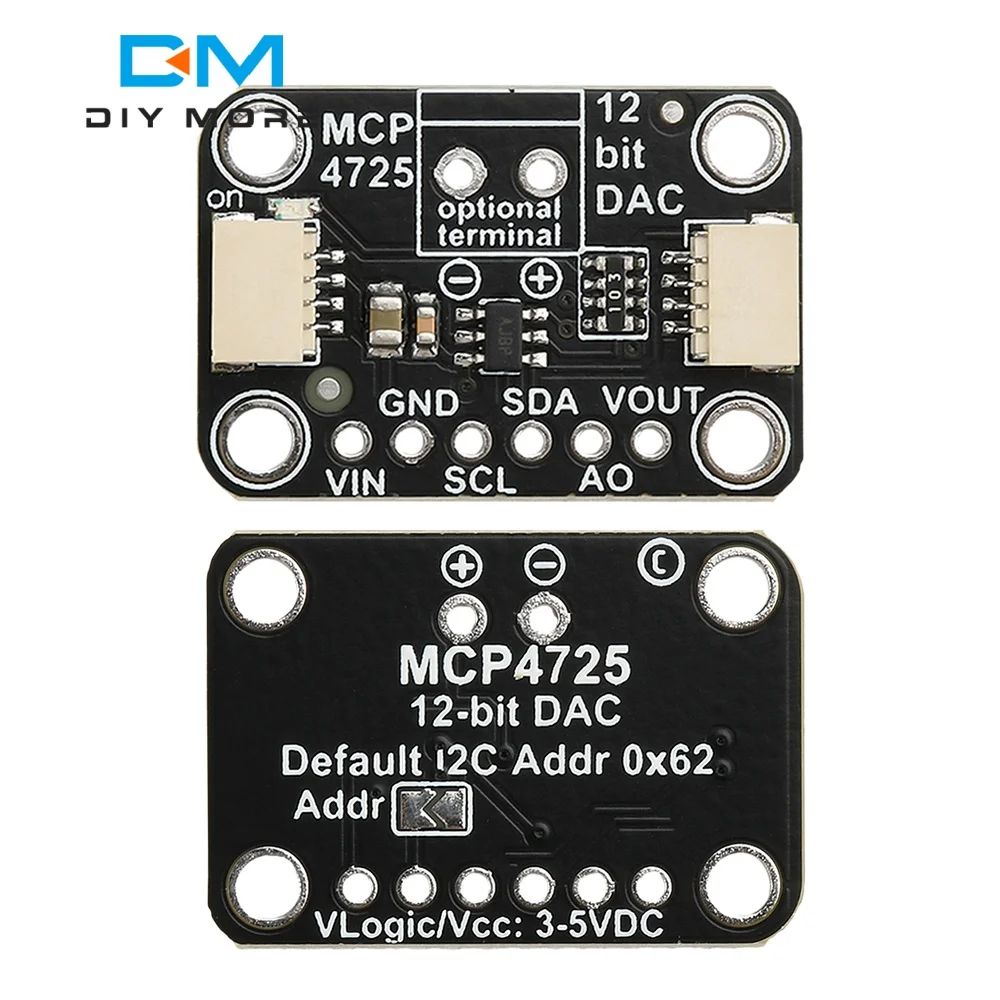 MCP4725 12 Bit Digital to Analog Conversion Module DAC Development Board Compatible with STEMMA QT Qwiic For Arduino 2.7V-5.5V