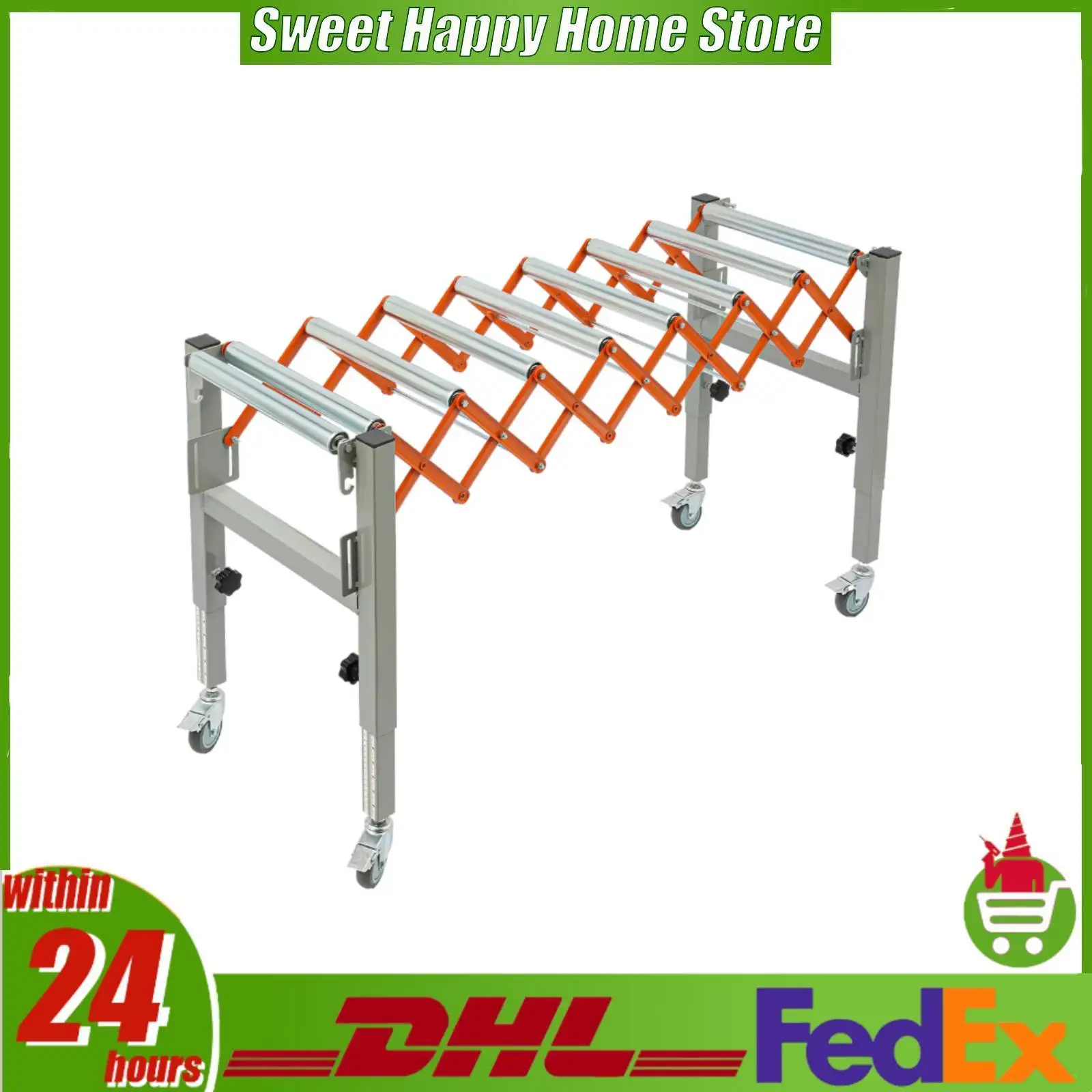 

Adjustable Conveyor Roller Table 50kg Load Flexible Extendable Height Length Adjustable Iron Conveyor Stand