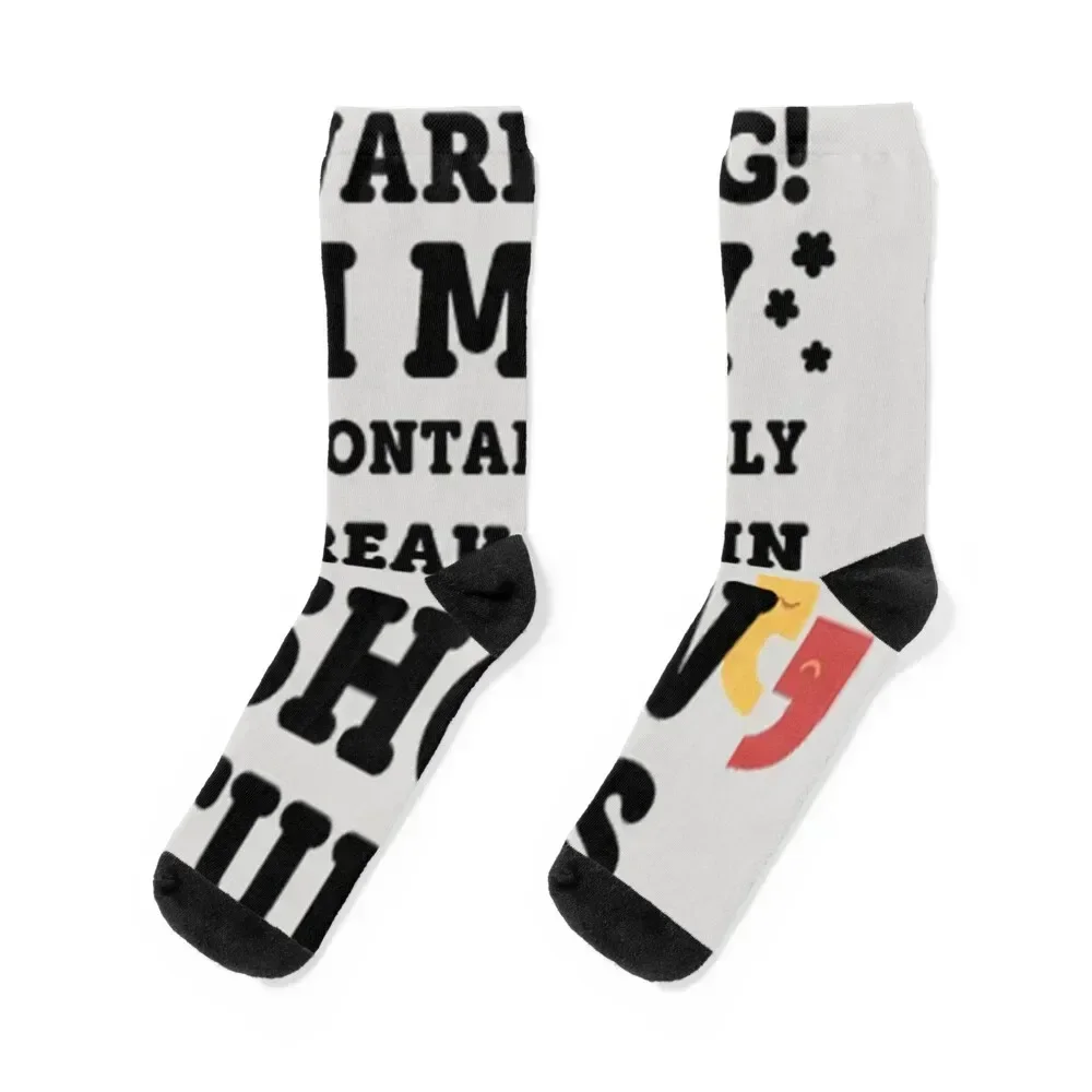 I May Randomoly Break Out In Show Tunes Musical Theater Gift Socks Wholesale sheer Socks Woman Men's