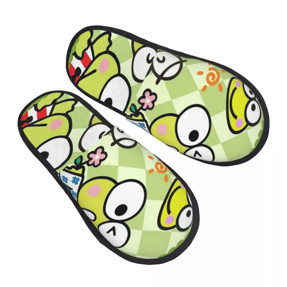 

Custom KeroKeroKeroppi Cartoon Guest Slippers for Bathroom Women House Slipper