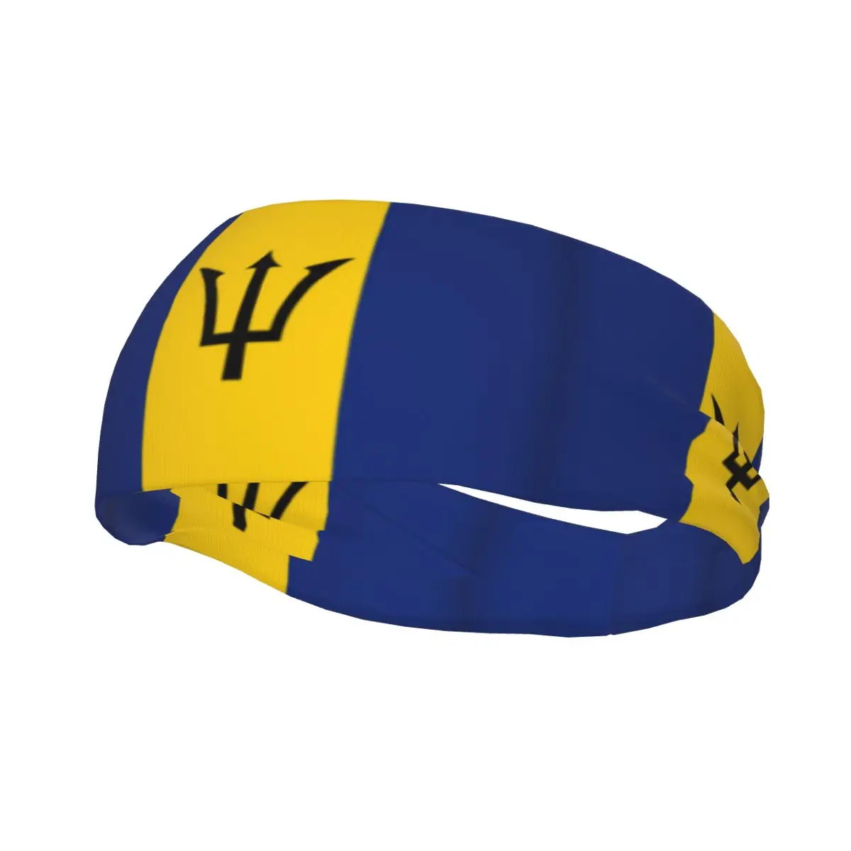 Custom Flag Of Barbados Sport Headbands for Women Men Stretchy Moisture Wicking Gym Sweatband