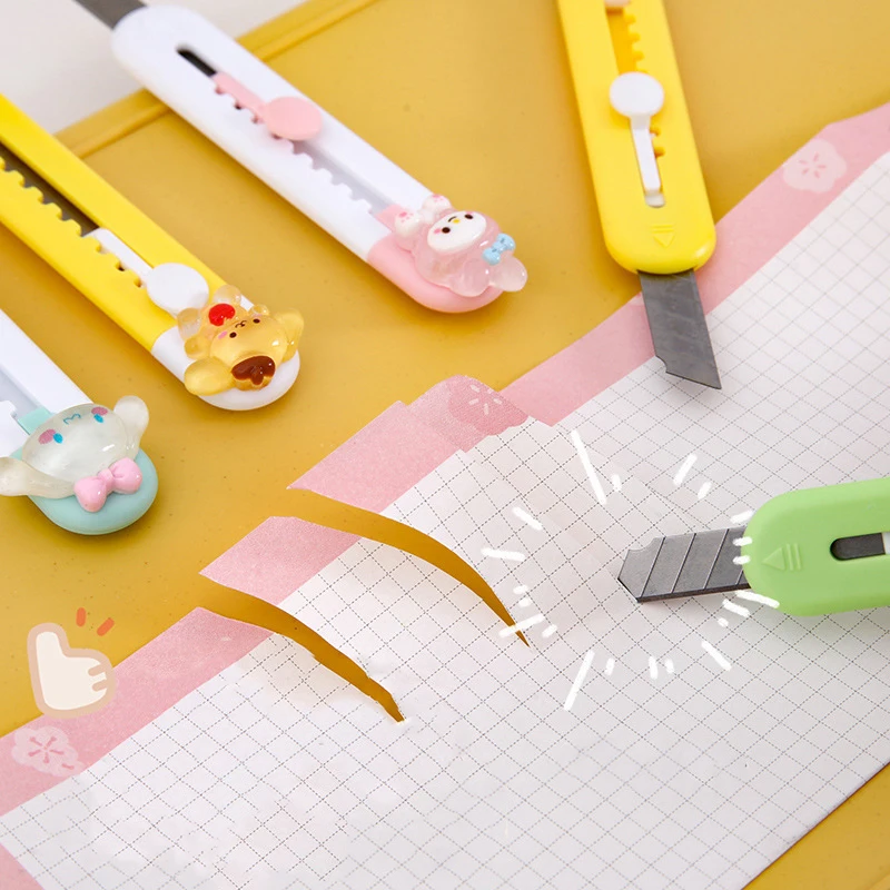 Utility Knifes Sanrio Melody Cinnamoroll Cutting Paper Blade Kuromi Paper Cutter Tool Cute Portable Office Stationery