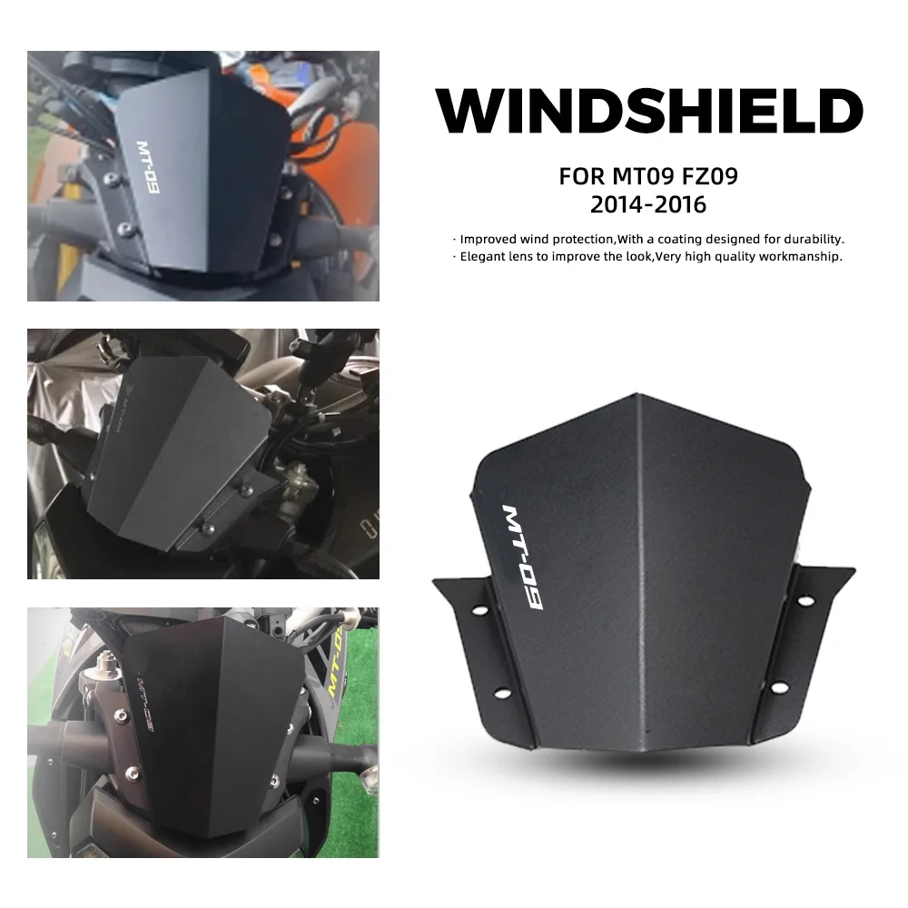 Windscreen For YAMAHA MT09 FZ09 MT-09 FZ-09 FZ 09 2014 2015 2016 Motorcycle Front Screen Windshield Fairing Deflector Guard