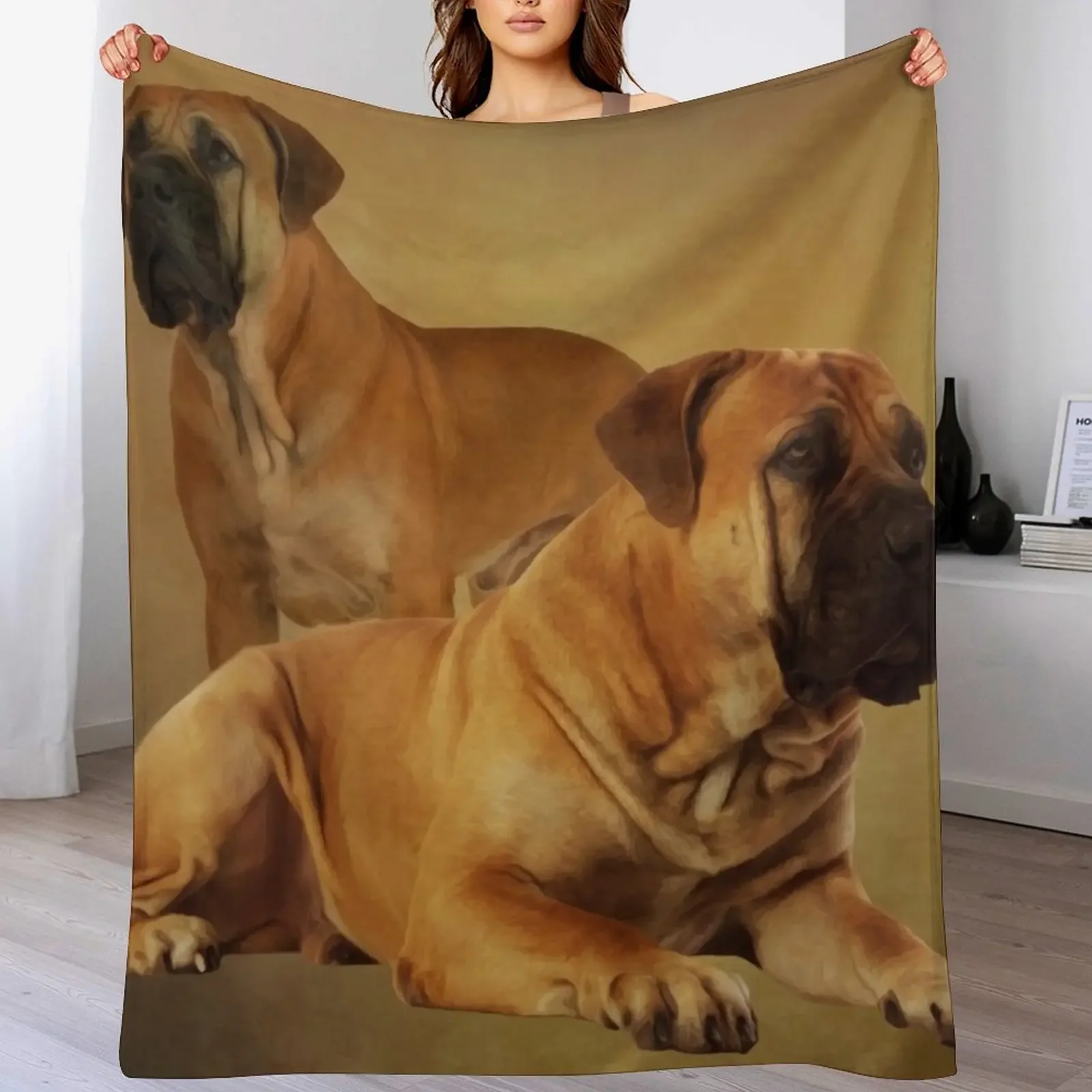 

Boerboel - South African Mastiff Throw Blanket Plaid on the sofa Beautifuls Plush Decorative Sofas Blankets